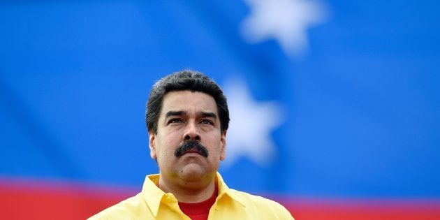 El presidente de Venezuela, Nicolás Maduro, durante un mitin de campaña en Caracas, en la campaña de 2015.