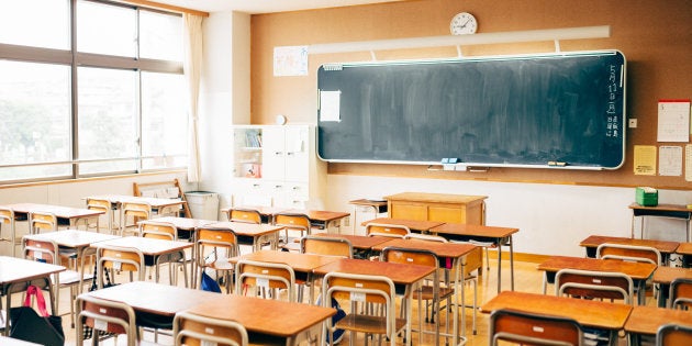 Japanese High School Empty Classroom