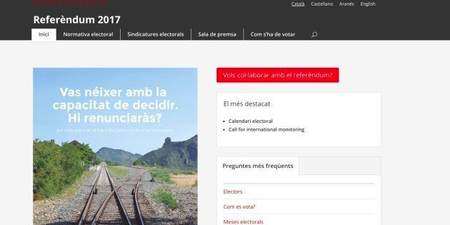 Captura de la nueva web del referéndum.
