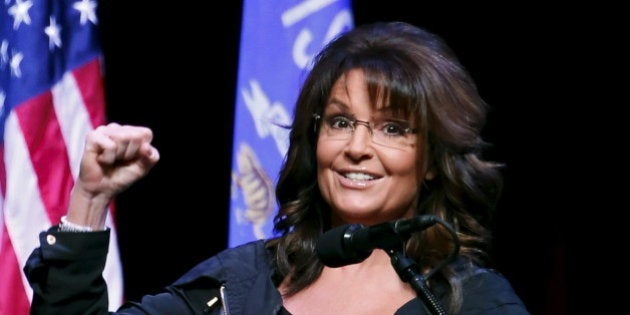 Former Alaska Governor Sarah Palin speaks during a Town Hall at the Racine Civic Centre Memorial Hall April 2, 2016. REUTERS/Kamil Krzaczynski