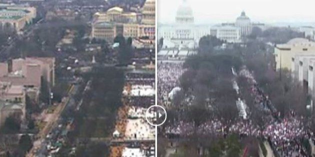 La diferencia entre la toma de posesión de Trump y la Marcha de las