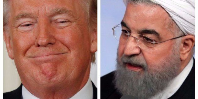 Combo con las imágenes del presidente de EEUU, Donald Trump, (izq) y de su homólogo iraní, Hassan Rouhani, (der).