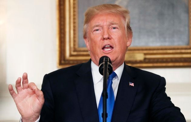 Donald Trump, durante su comparecencia de hoy en la Casa Blanca.
