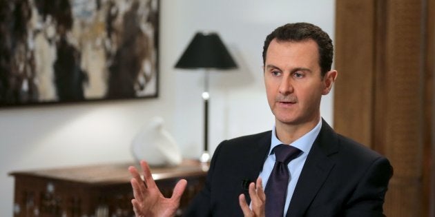 Bashar al-Assad durante una entrevista para la agencia AFP en Damasco el 11 de febrero de 2016 (JOSEPH EID/AFP/Getty Images)