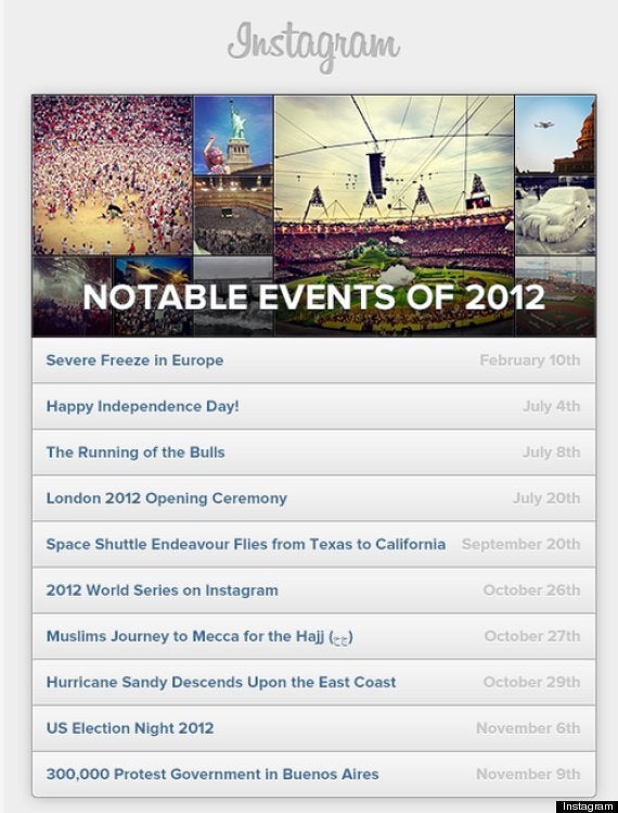 2012 según Instagram: las imágenes que documentan el año