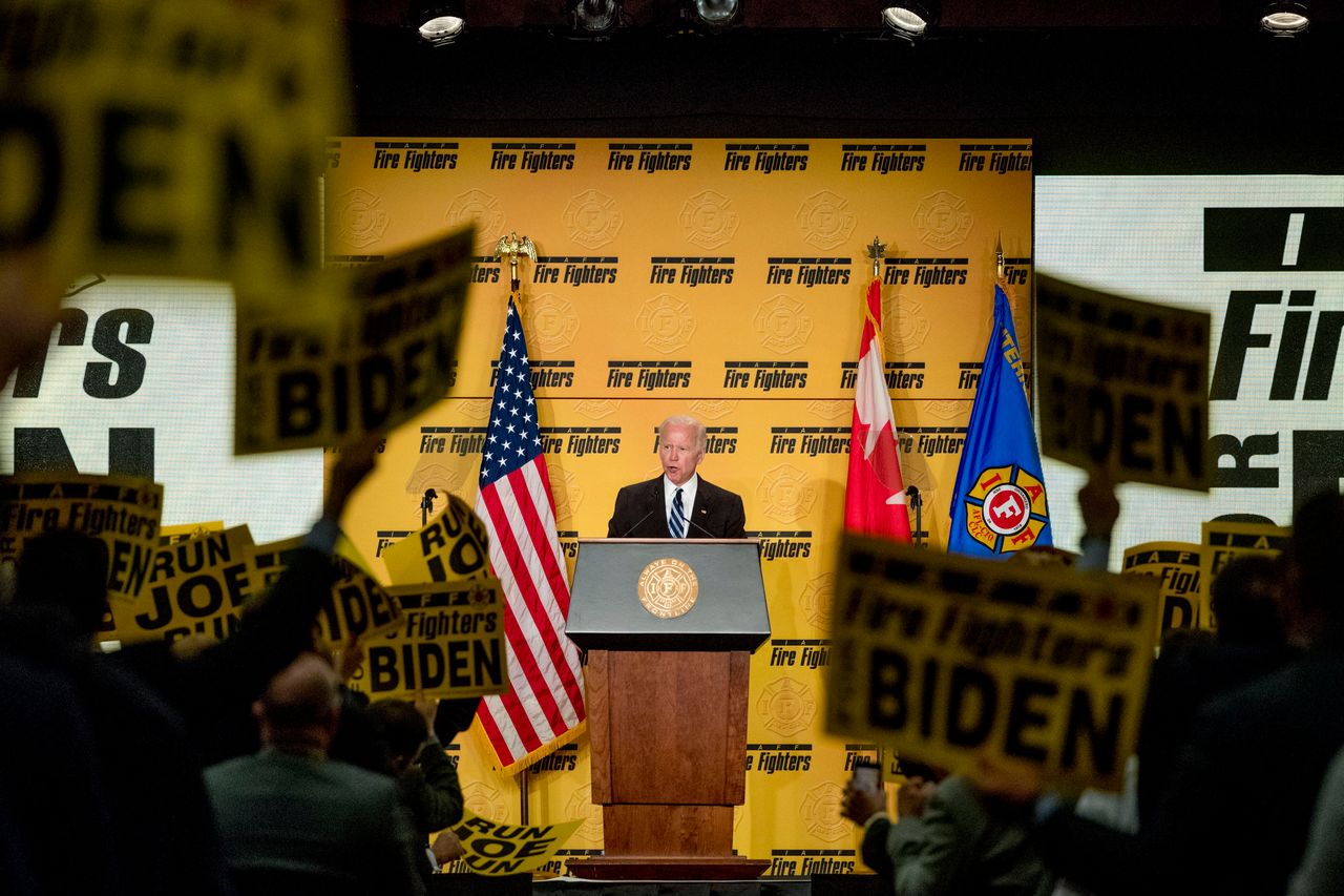 Former Vice President Joe Biden's walk-out music before speaking to the International Association of Fire Fighters this week provided a hint to his 2020 strategy.