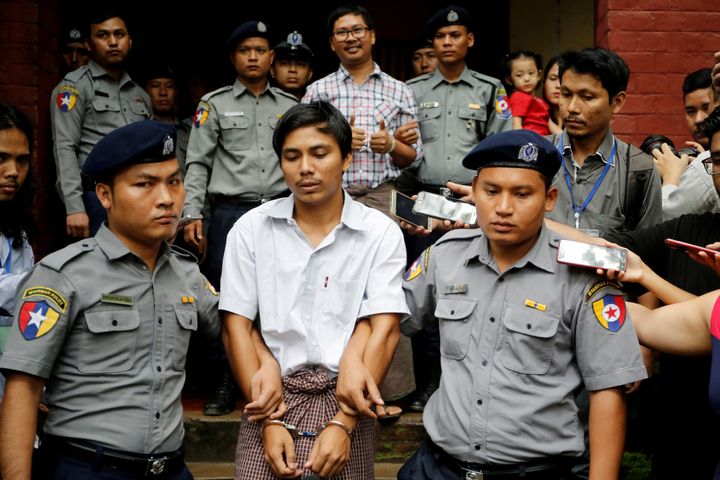 Reuters reporters Wa Lone and Kyaw Soe Oo are detained in Myanmar after their coverage of the Rohingya crisis.