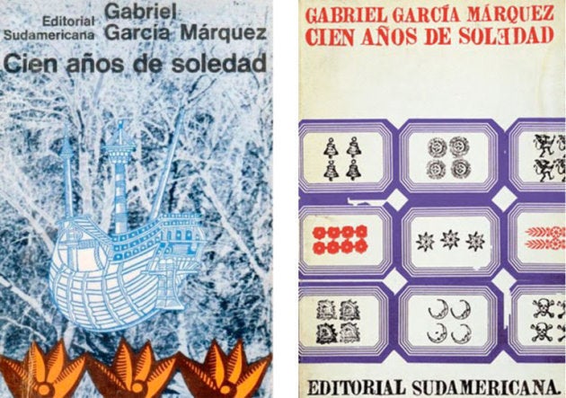 Portadas de 'Cien años de soledad':a la izquierda, original de Iris Pagano, y la encargada a Vicente Rojo