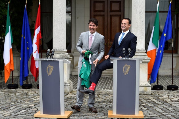 El primer ministro canadiense junto al irlandés