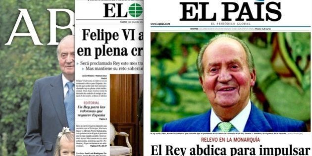 La abdicación del rey en las portadas de los periódicos
