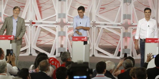 El debate entre Pedro Sánchez, Eduardo Madina y Pérez Tapias, en