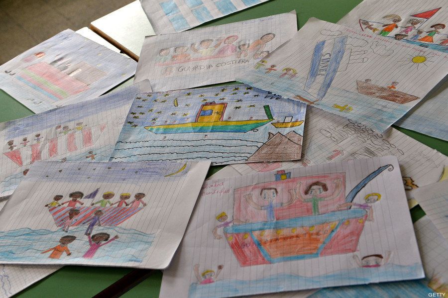 Los niños de Lampedusa dibujan la tragedia