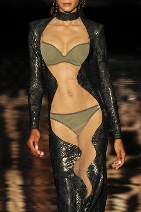 Haut De Bikini Andres Sarda Marron à Pois Dorés - Bonnet B Taille 100B - Élégant Et Féminin
