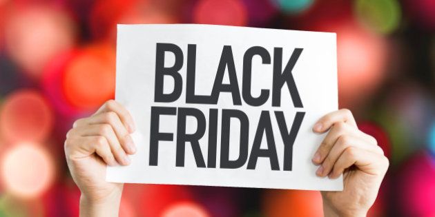 black friday placard with red...