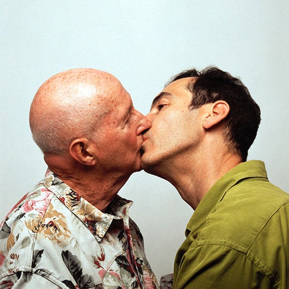 Street gay old kissing