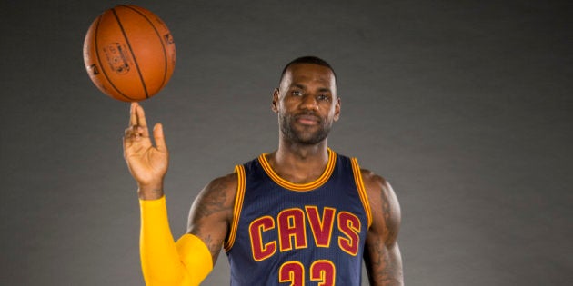 CLEVELAND, OH - SEPTEMBER 28: LeBron James #23 of the Cleveland Cavaliers during the Cleveland Cavaliers media day at Cleveland Clinic Courts on September 28, 2015 in Independence, Ohio. (Photo by Jason Miller/Getty Images)