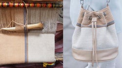 Estos bolsos están hechos con telas naturales elaboradas por mujeres indígenas de