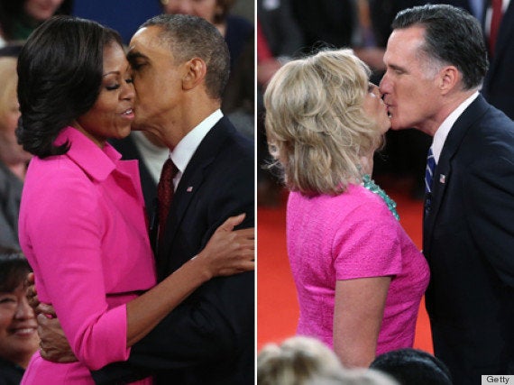 Debate en fucsia: Michelle Obama y Anne Romney, en el segundo cara a cara de candidatos