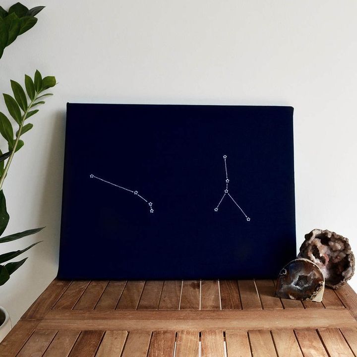 Personalised Star Constellations Notice Board, Thread Squirrel, £24, 40cm x 30cm