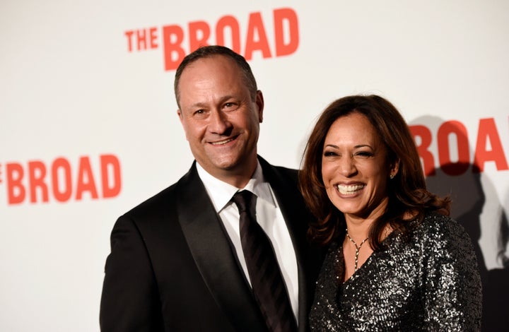 Kamala Harris and her husband, Douglas Emhoff, in 2015. His position at a law firm that represented Herbalife raised the eyebrows of a financial journalist. (Photo: Chris Pizzello/Invision/AP)