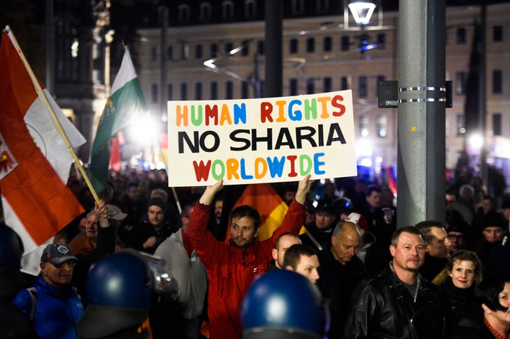 A 2015 march by the German organization PEGIDA (Patriotic Europeans Against the Islamization of the West), one of the increas