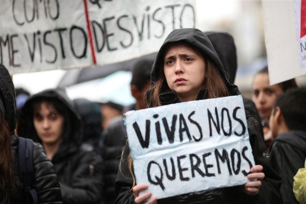 Manifestación durante el 8-M