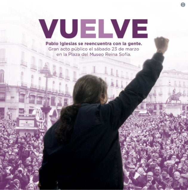 Cartel de la vuelta de Pablo Iglesias.