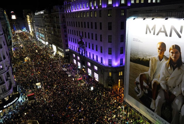 Vista aérea de la Gran Vía de Madrid el