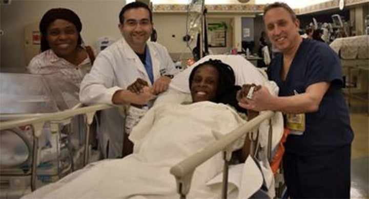 Thelma Chiaka gave birth to four boys and two girls in nine minutes at the Woman’s Hospital of Texas on March 15.