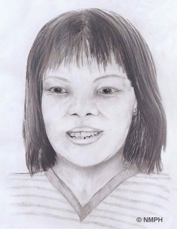 An artist's impression of the body of the woman, who has now been identified as Lamduan Armitage nee Seekanya