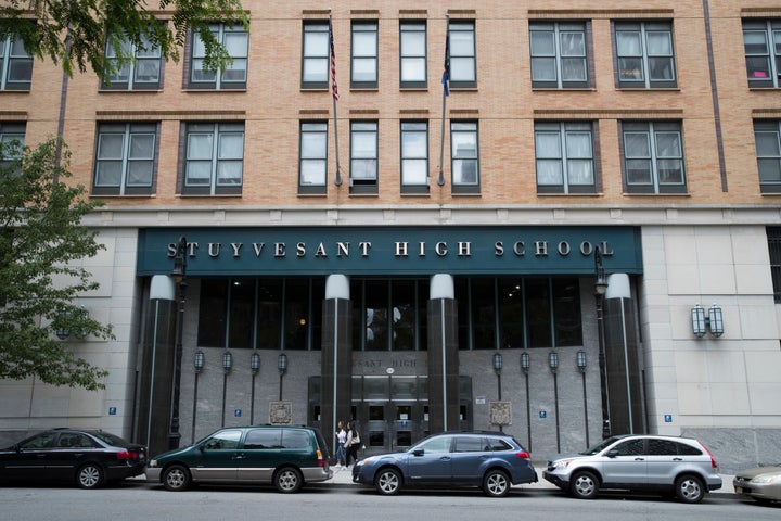 Stuyvesant High School, one of eight specialized public high schools in New York City that accepts students by a single test score, is seen. 