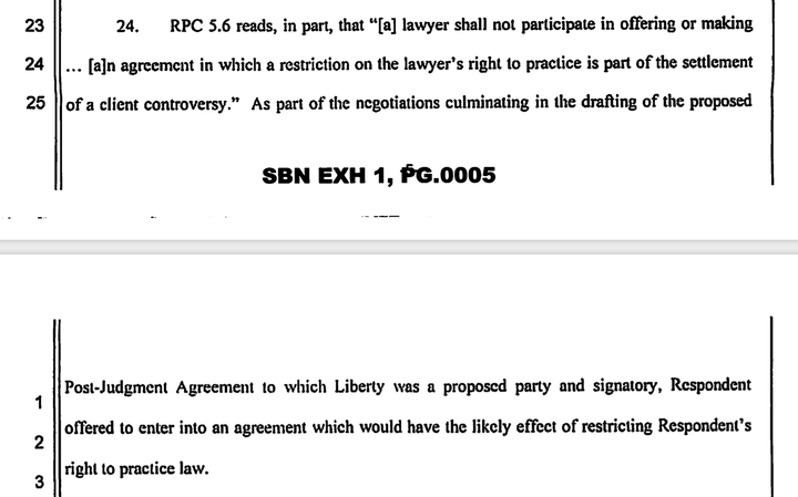 Randazza's guilty plea in Nevada. View the full document <a href="https://www.scribd.com/document/402518839/Discipline-and-Gu