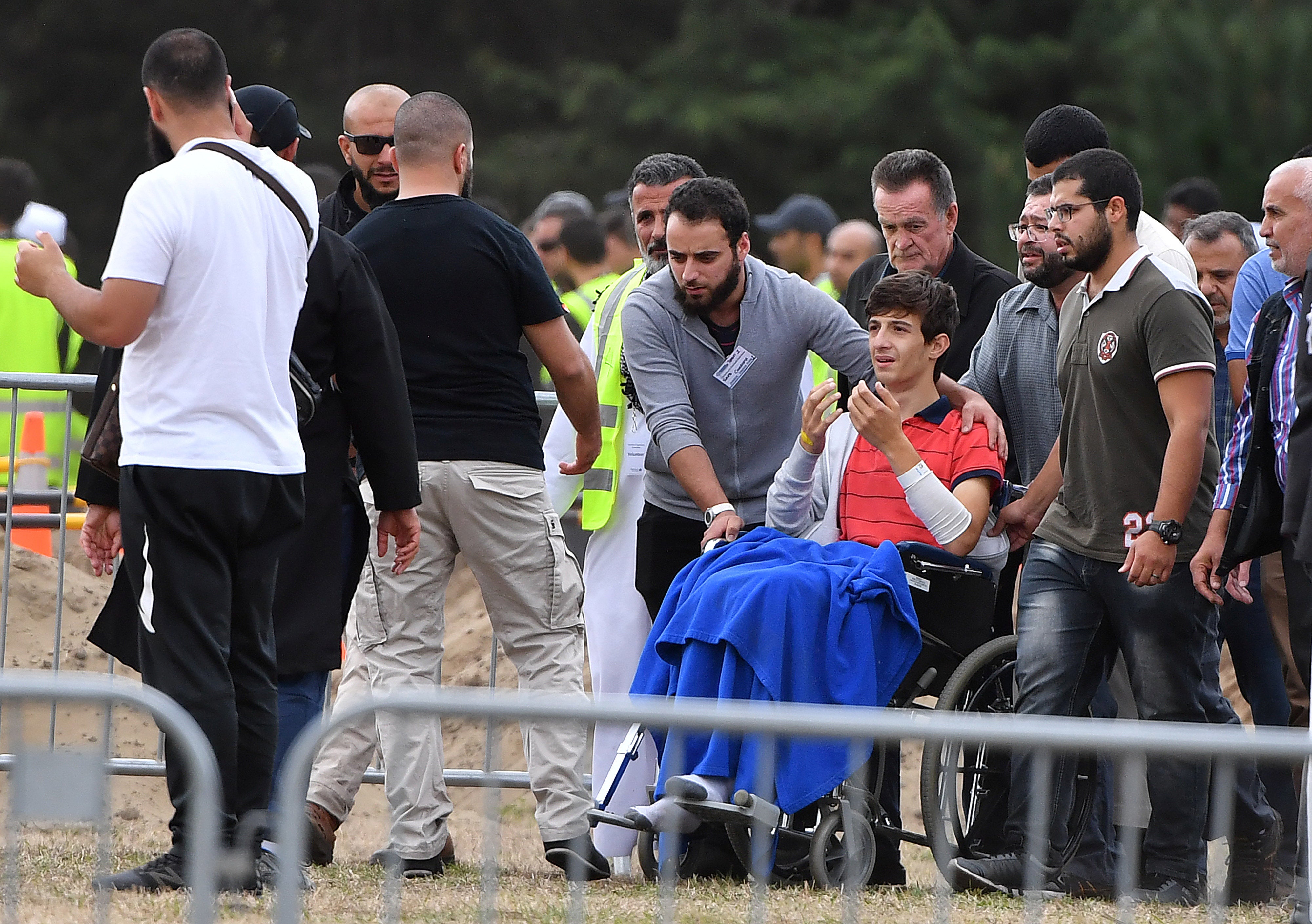 Zaid Mustafa son and brother of mosque victims Khaled and Hamza Mustafa leaves after their