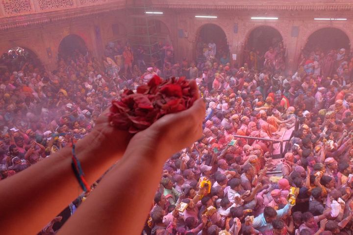 Holi celebrations, like every year, began early in Vrindavan.