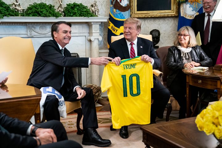 "I have always admired the United States of America, and this sense of admiration has increased since you took office," Bolsonaro told Trump during a White House visit on Tuesday.