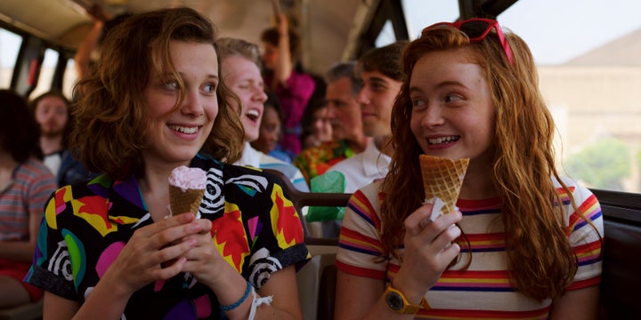 Eleven (Millie Bobby Brown) and Max Mayfield (Sadie Sink). 