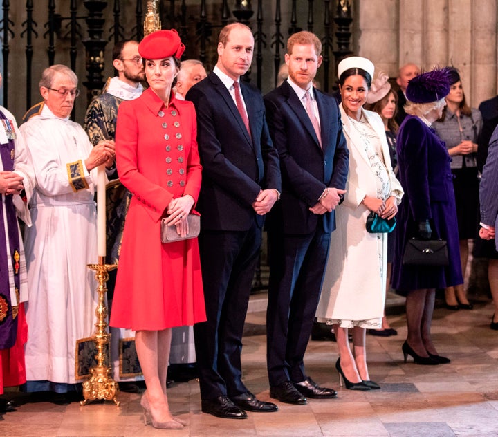 Catherine, Duchess of Cambridge, Prince William, Prince Harry and Meghan, Duchess of Sussex attend the Commonwealth Day servi