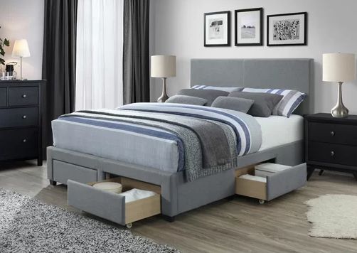 queen bed with storage for small room