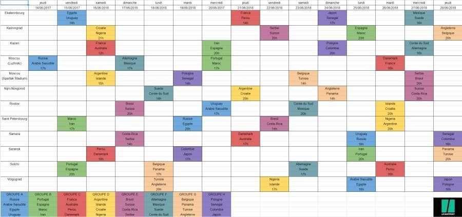 Calendrier Coupe Du Monde 2018 Les Dates Et Horaires Des Matches Par Groupe Le Huffpost