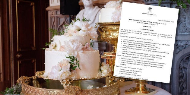 Le Gâteau Et Le Menu Très Appétissant Du Mariage Du Prince