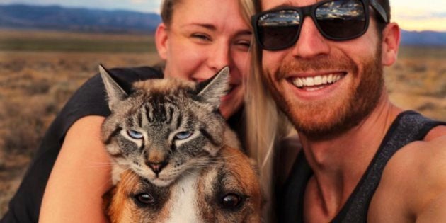 Un Chat Et Un Chien De Sauvetage Forment Un Adorable Duo D Aventuriers Le Huffington Post Life