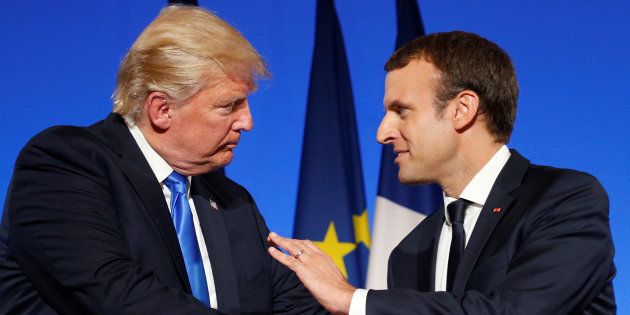Emmanuel Macron et Donald Trump en conférence de presse le 13 juillet à