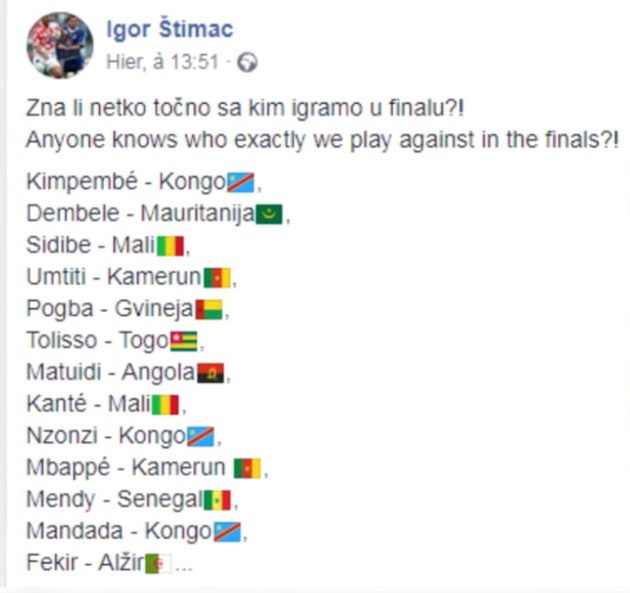 Coupe Du Monde 18 L Ex Joueur Croate Igor Stimac Fait Une Sortie Raciste Sur Le Pays D Origine Des Joueurs Francais Le Huffpost Coupe Du Monde 18 L Ex Joueur Croate Igor Stimac Fait Une Sortie Raciste Sur Le Pays D Origine Des Joueurs Francais Le Huffpost