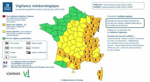 Canicule Meteo France Place 34 Departements En Vigilance Orange Le Huffpost