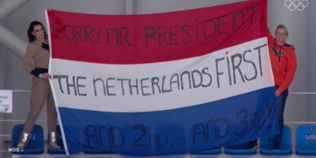 JO d'hiver 2018: ces supportrices néerlandaises avaient un message pour Donald