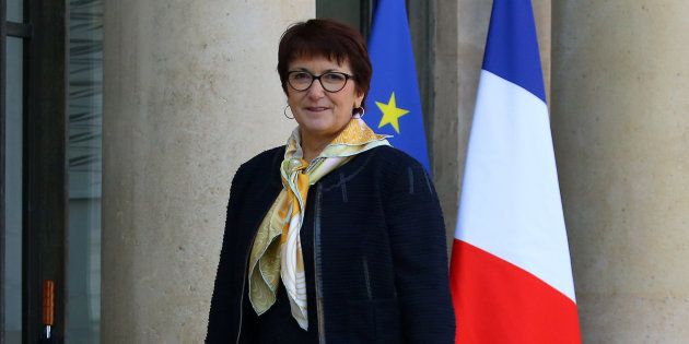 Christiane Lambert accueille Emmanuel Macron au salon de