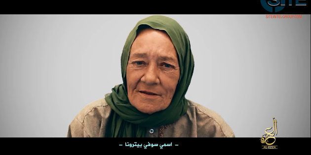 L'otage Sophie Pétronin dans une vidéo diffusée le 1er juillet et rapportée par l'entreprise américaine