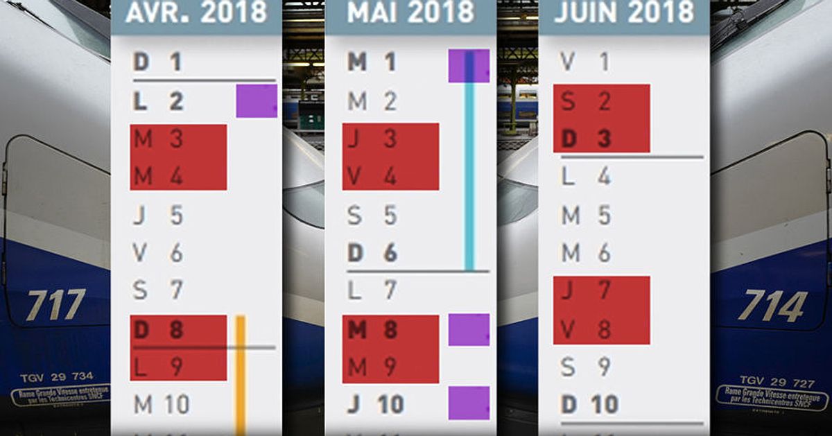 Calendrier de la grève SNCF: les jours de perturbations des trains et
