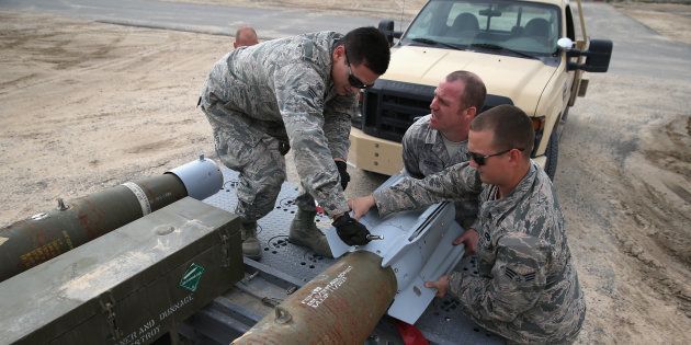 Des soldats américains préparant une frappe contre l'État islamique, en janvier