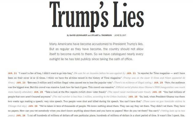 Le New York Times A Recensé Tous Les Mensonges De Trump Et Ils Sont Nombreux Le Huffpost